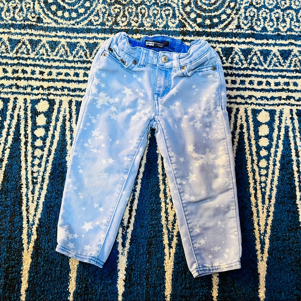 Little Girl's Star Print Adjustable Levi's Jeans